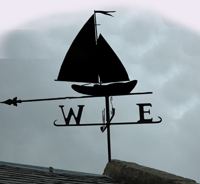 Sailing Dinghy iron wrough weathervane